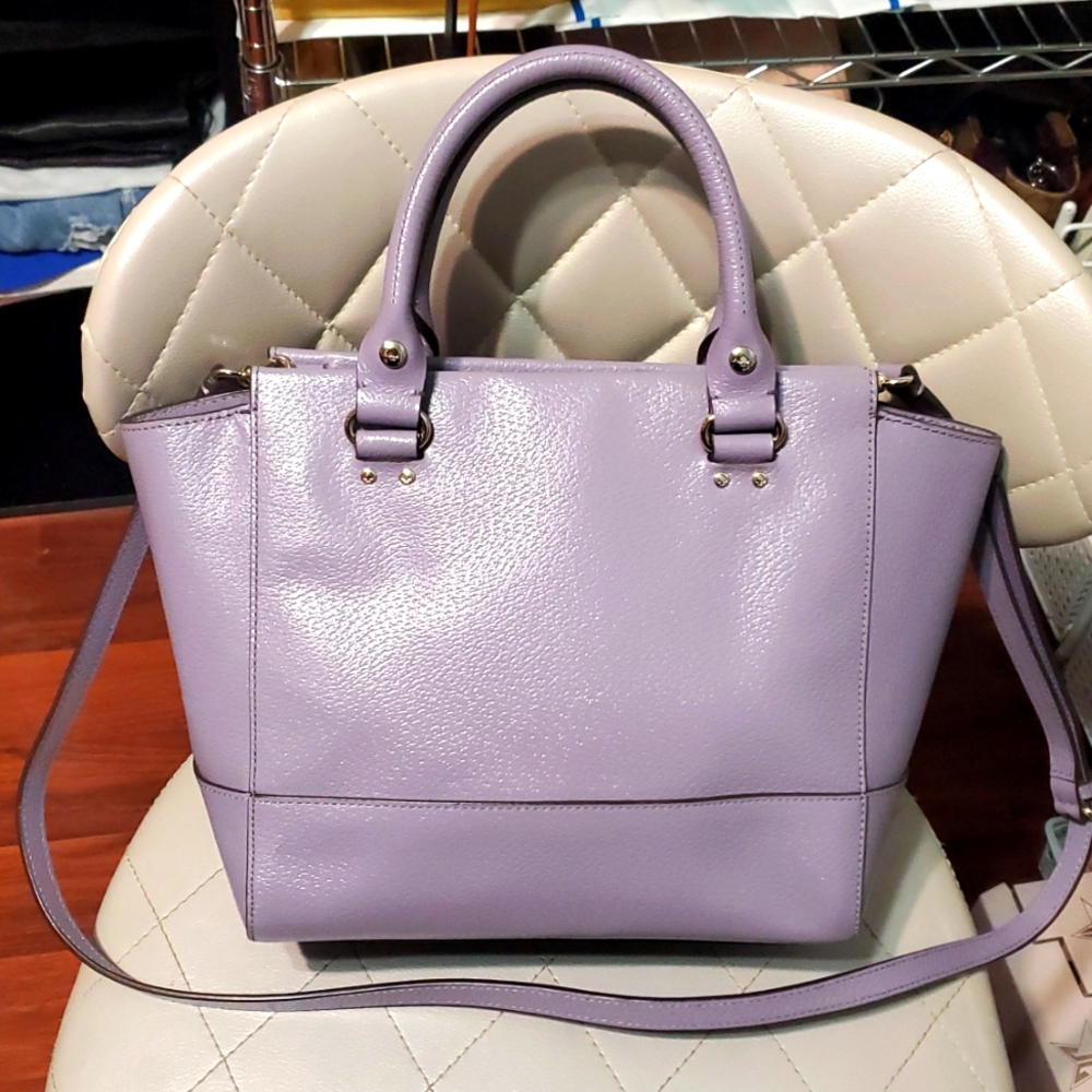 Kate Spade New York Wellesley Camryn Lilac Leather Satchel Bag💜 - Picture 7 of 16